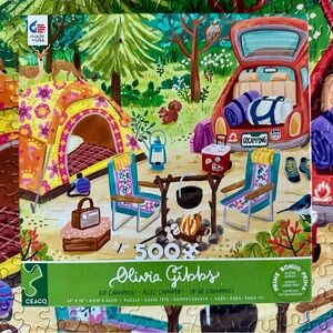Ceaco Puzzle - Olivia Gibbs Go Camping! - 500 pieces (COMPLETE)
